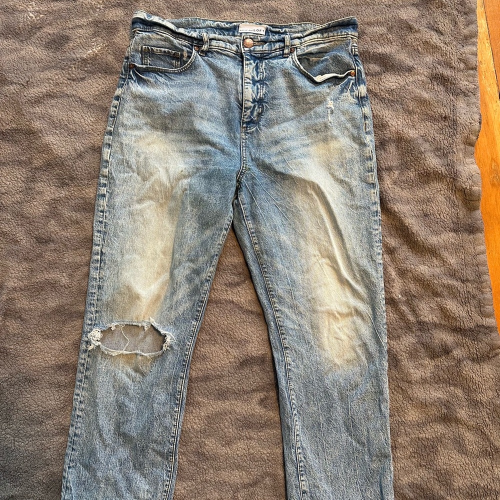 Loft Distressed Blue Jeans